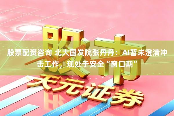 股票配资咨询 北大国发院张丹丹：AI暂未澄清冲击工作，现处于安全“窗口期”