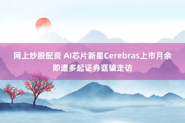 网上炒股配资 AI芯片新星Cerebras上市月余即遭多起证券诓骗走访