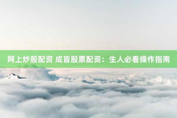 网上炒股配资 成皆股票配资：生人必看操作指南